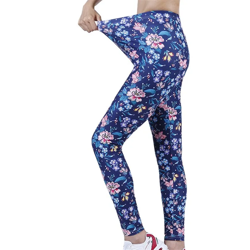 VISNXGI Women Workout Leggings Push Up Fitness High Waist Flower Print Pattern Summer Spring Autumn Pants Ankle-Length Bottom workout leggings Leggings