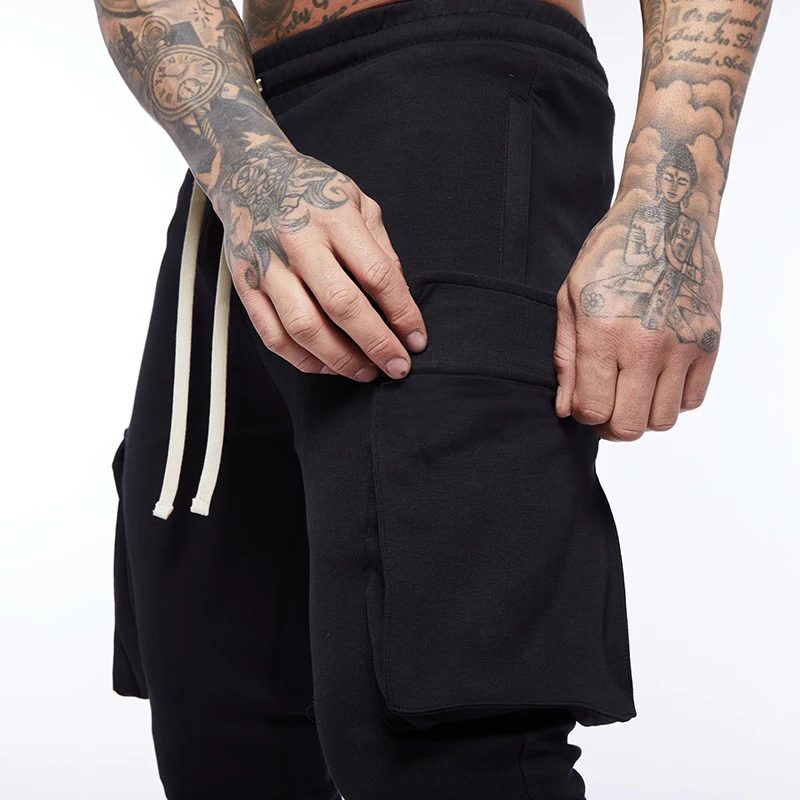 Autumn New Men's Jogging Sweatpants Cotton Pocket Design Running Cargo Pants Gym Men's Fiess Multi-Pocket-Style Training_voghion.com