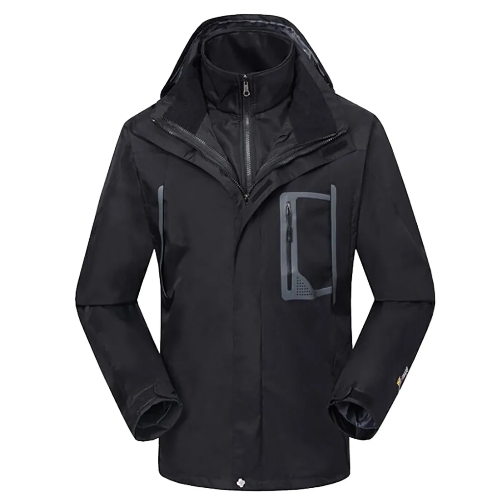 Men Winter Hooded Softshell Windproof Waterproof Soft Coat Shell Jackets Male Outdoor Warm Windbreaker For