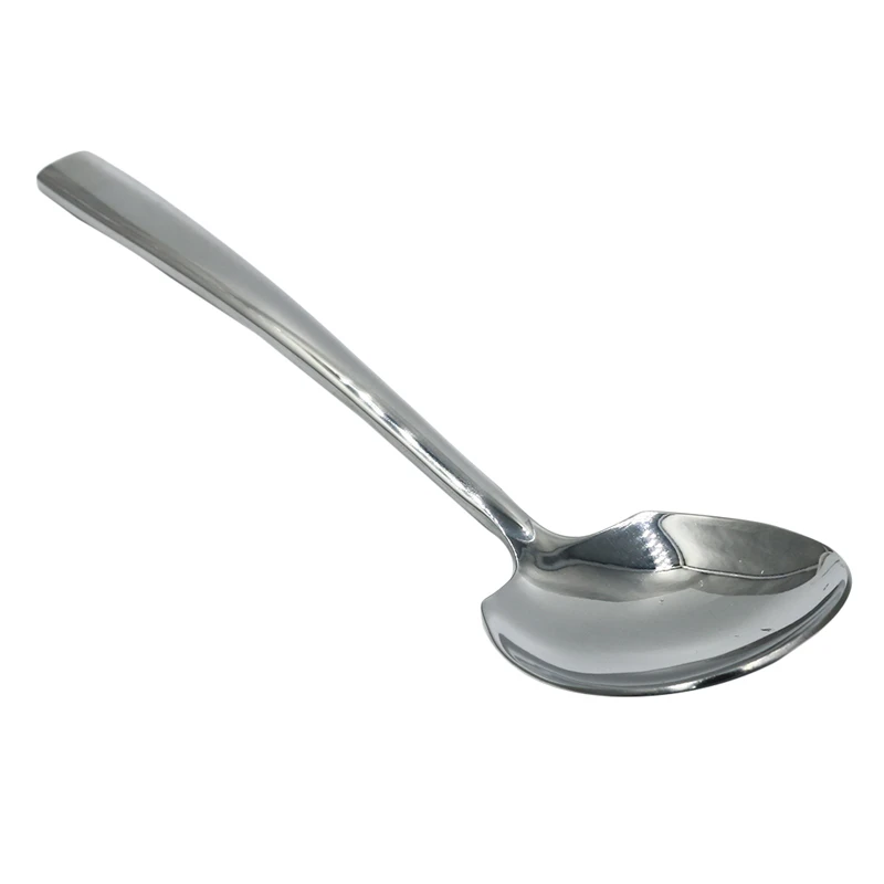 451300 Dinner Spoon Large Buffet Serving Spoons Thickness Round Soup Rice Coffee Western Restaurant Bar Public Tableware Gadgets - Цвет: 451300