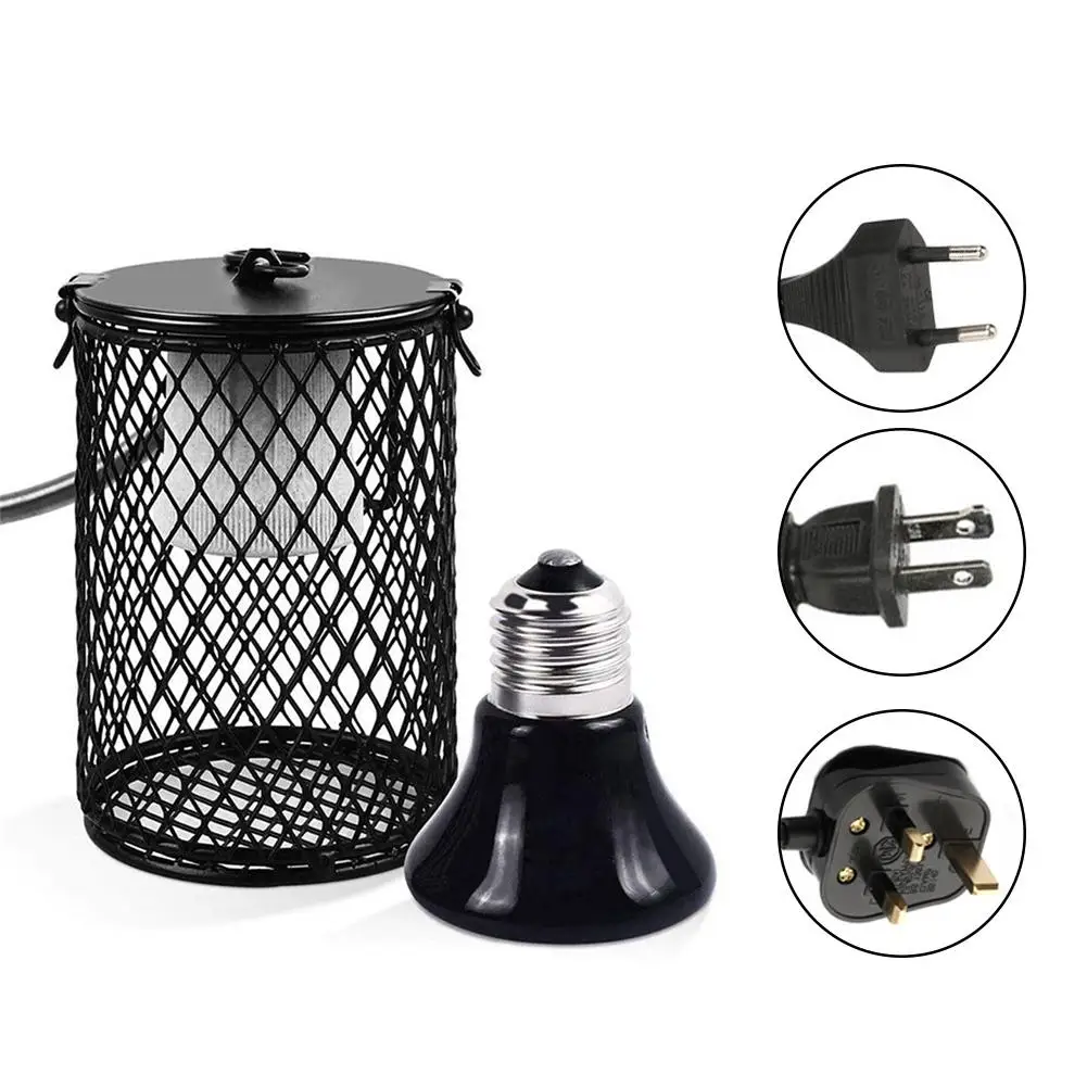 ПЭТ нагревательная лампа Прихватки керамический свет с намордник излучатель тепловая лампа товары для домашних животных куры лампа для рептилий 100 Вт 110-220 В