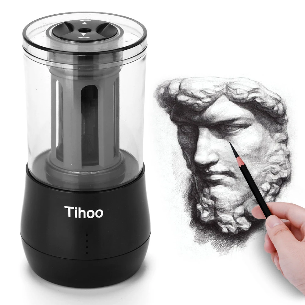 

TC8009 Two Colors Of Tihoo Electric Double Hole Pencil Sharpener Use For Office/school To Writing Or Painting