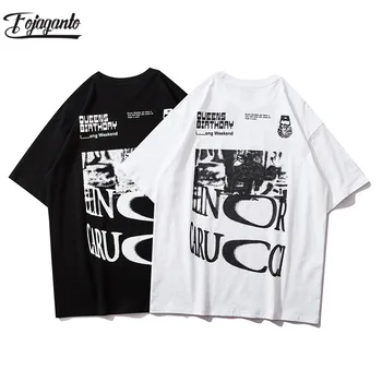 

FOJAGANTO Men's Trend Print Short Sleeve Tees Shirts Streetwear Men Women Hip Hop Harajuku Casual Male T Shirts