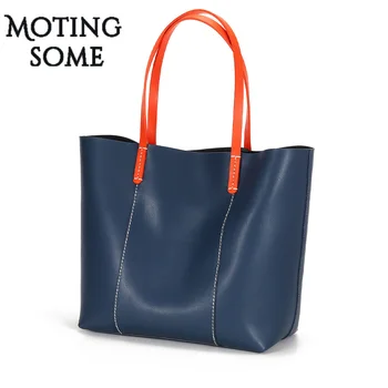 

100% Calfskin Genuine Leather Women Tote Bag Panelled Color Luxury Hand Bag Top Natural Leather Causal Ladies Handbag 2020 New