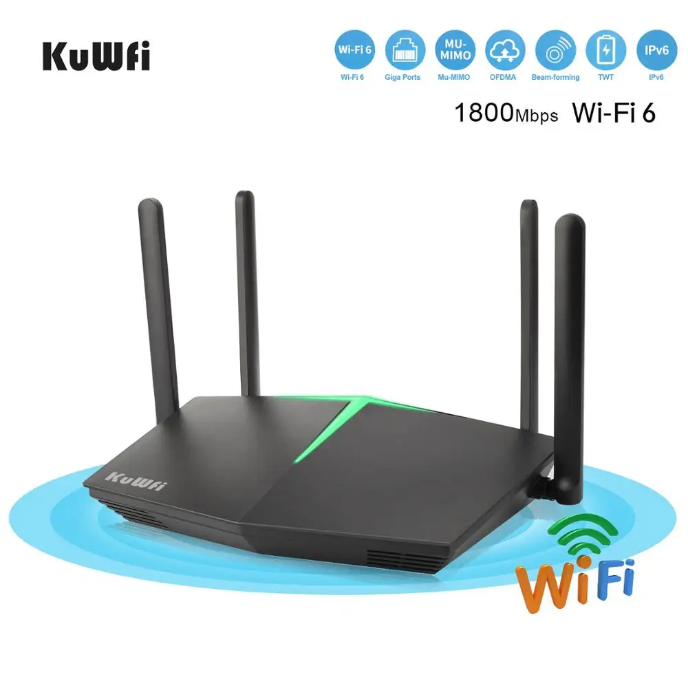 wifi signal booster spectrum WiFi6 1800Mbps Thông Minh WiFi 2 Băng Tần 6 802.11ax Chơi Game Không Dây Bộ Định Tuyến 4 Cổng Gigabit Cho Nhà Văn Phòng mới 128 Người Sử Dụng wi fi amplifier Wireless Routers