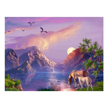 

Full Square Diamond Painting Scenery Diamond Embroidery Mountain Home Decoration