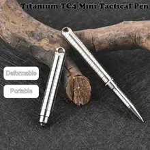 Mini bolígrafo táctico portátil de titanio TC4, multifunción, Pluma de negocios de defensa personal, interruptor de vidrio de emergencia, herramienta EDC, regalo
