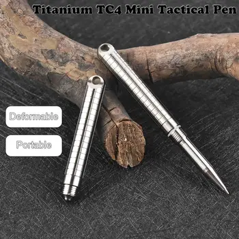 Mini Portable Titanium TC4 Tactical Pen Multi Function Self Defense Business Pen Emergency Glass Breaker EDC Tool Gift hybon defense pen stylo survie self safety bolas de acero glass breaker monkey fist tactical pen self defense hand tool