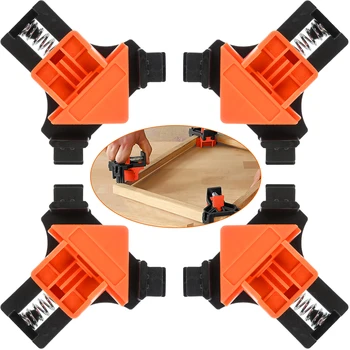 

4pcs 90 Degree Right Angle Clamp Fixing Clips Picture Frame Corner Clamp Woodworking Corner Clip Positioning Fixture Tools