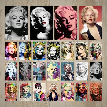 

Marilyn Monroe Vintage Metal Poster Plaque Tin Sign Metal Wall Decor Man Cave Club Living Room Metal Signs
