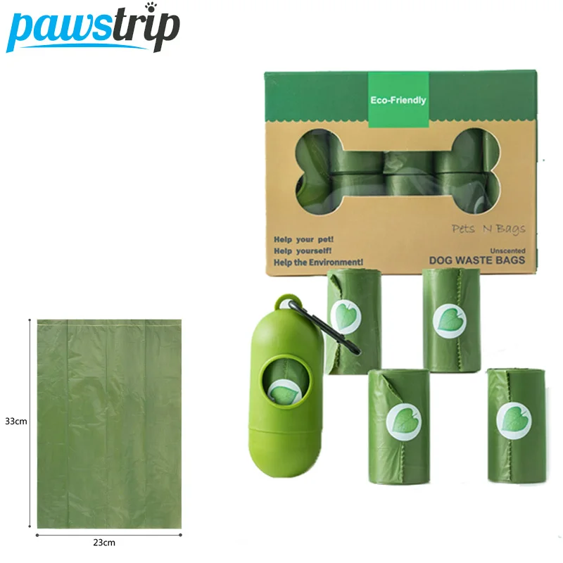 Bolsas biodegradables para excrementos de perro, dispensador de residuos para mascotas, bolsas de caca de Mascota para exteriores, bolsas de basura gruesas para limpieza de perros