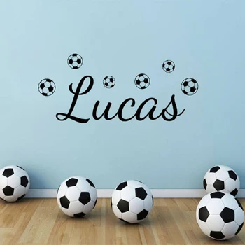

PERSONALISED Name with Football's Wall Art Sticker, Boys Decal, Modern Sticker Paper Single-piece Package ROWNOCEAN Cartoon
