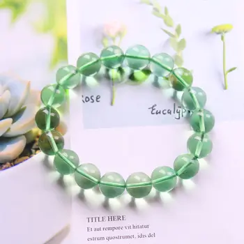 

Natural gemstone green fluorite crystal bracelet, ladies chakra jewelry gift, yoga health energy bracelet 1 grade spar
