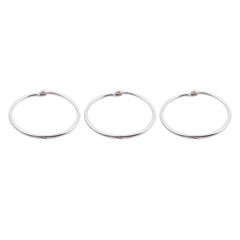 

3 Pieces Metal Book Loose Sheets Filing Cabinet Hinge Ring Interior Diameter 5.1cm