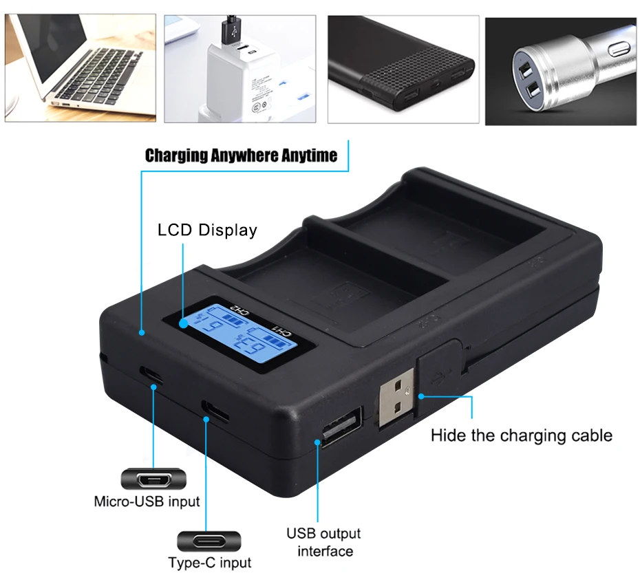 LP-E10 LP E10 LPE10 Зарядное устройство USB Двойной Смарт быстрое зарядное устройство для Canon EOS 1100D 1200D 1300D 2000D Rebel T3 T5 T6 Kiss X50