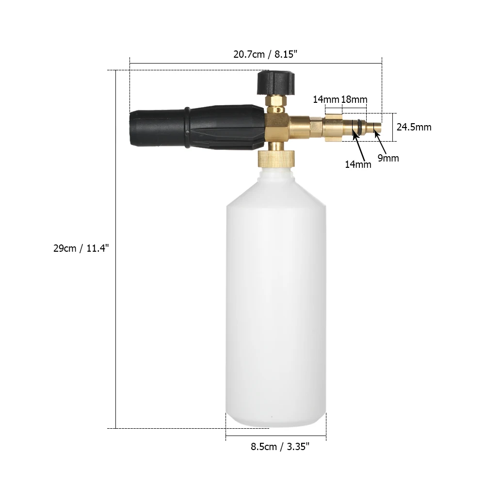 

Hot New Adjustable Snow Foam Gun Foam Lance 1L Bottle Snow Foam Nozzle Injector Soap Foamer for Lavor Pressure Car Washer Tools