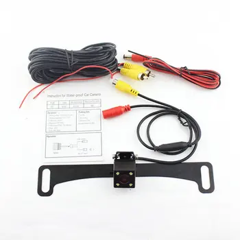 

Universal 4 Led Car Rear View Camera Reversing Camera Night View Long Metal License Plate Frame Camera