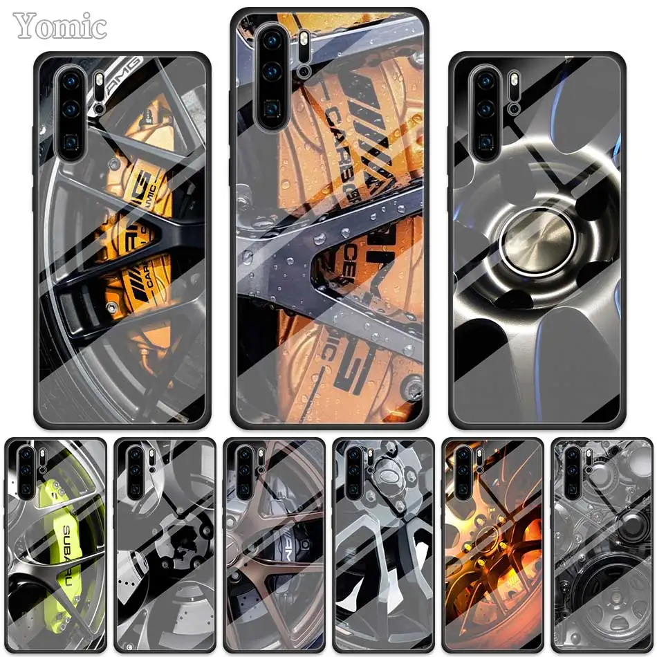 

Motorsport AMG Tire Tempered Glass Cases for Huawei P30 Pro P10 P20 P30 Lite Mate 10 20 Lite Honor 20 Pro 8X Cover