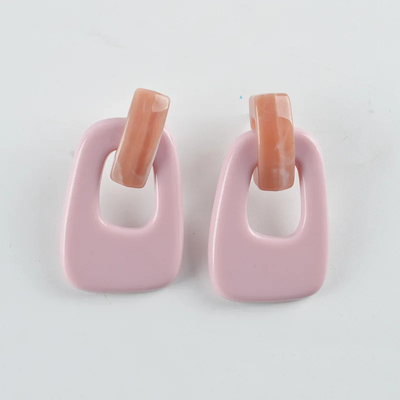 

UJBOX 2019 Dangle Earrings Fashion Personality Geometric Irregular Korean Earrings Women Multicolor Green Blue Dangle Earrings