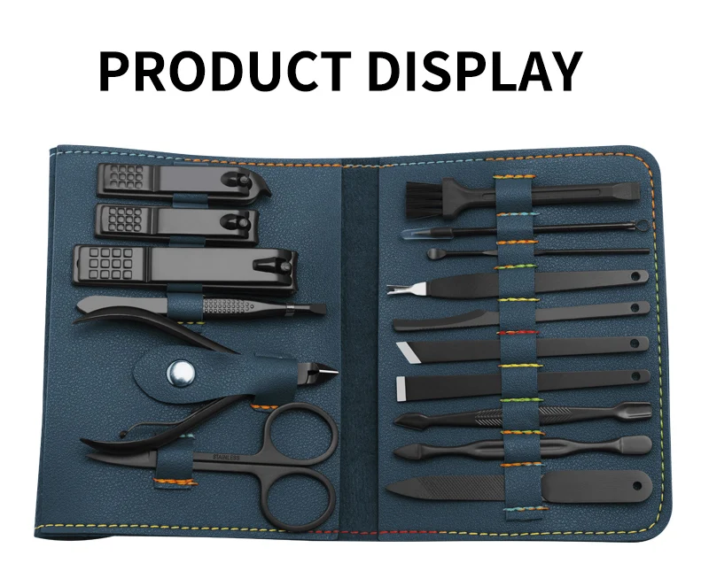 Peças de Aço Conjunto de Manicure Ferramenta de Unhas Clippers de Unhas Estilo Quente Inoxidável Dobrável Multi-função Clippers 16 10 16??????_10