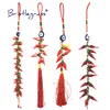 BRISTLEGRASS Turkish Blue Evil Eye Red Chili Tassel Amulets Lucky Charm Wall Hanging Pendants Pendulum Blessing Protection Decor 4