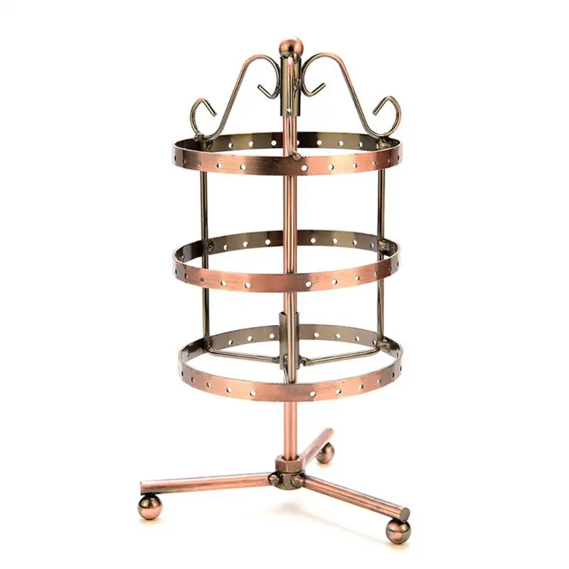 

Necklace Jewelry Holder Three-layer Circular Rotating Earrings Display Stand U50C