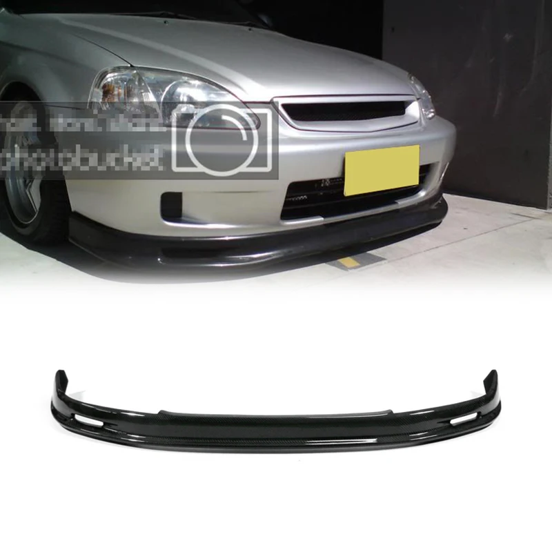 Auto Accessoires Mugen Stijl Carbon Lip Glanzende Afwerking Bumper Splitter Fibre Drift Trim Voor Honda 1999-2000 civic Ek