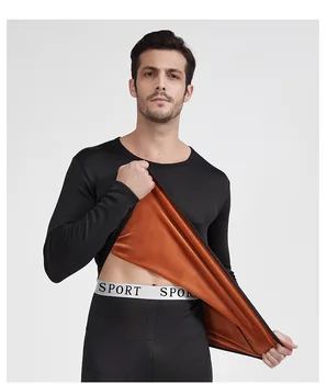 

Winter warm pajamas, men’s pajamas, pajamas set, thermal underwear set, warm underwear, slim-fit high-stretch plus velvet suit