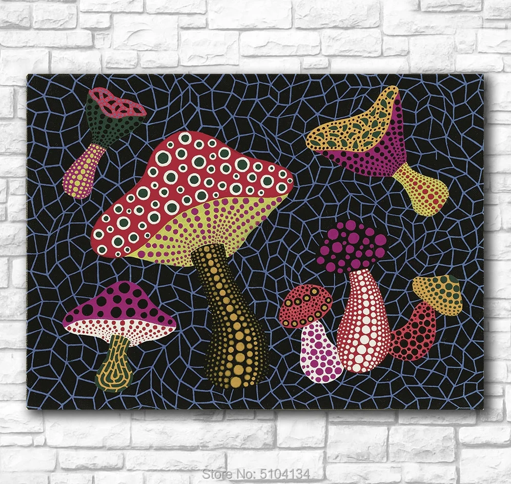 Ручная роспись маслом настенная живопись Yayoi Kusama грибы (OBST) домашняя декоративная