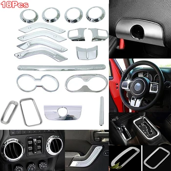 

For Jeep Wrangler JK 2011-2017 Car trim set Panel Decal Interior 18pcs
