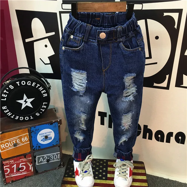 Kids Boys Jeans Fashion Clothes Ripped pants Denim Clothing Children Baby Boy Popular Cowboy Long Trousers AS22 kids pants,boys jeans