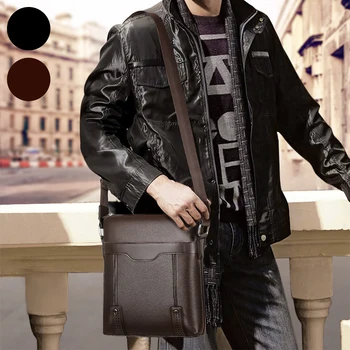 

handbag men's messenger bag pu leather bag business shoulder crossbody bags for male black brown sac homme small briefcase