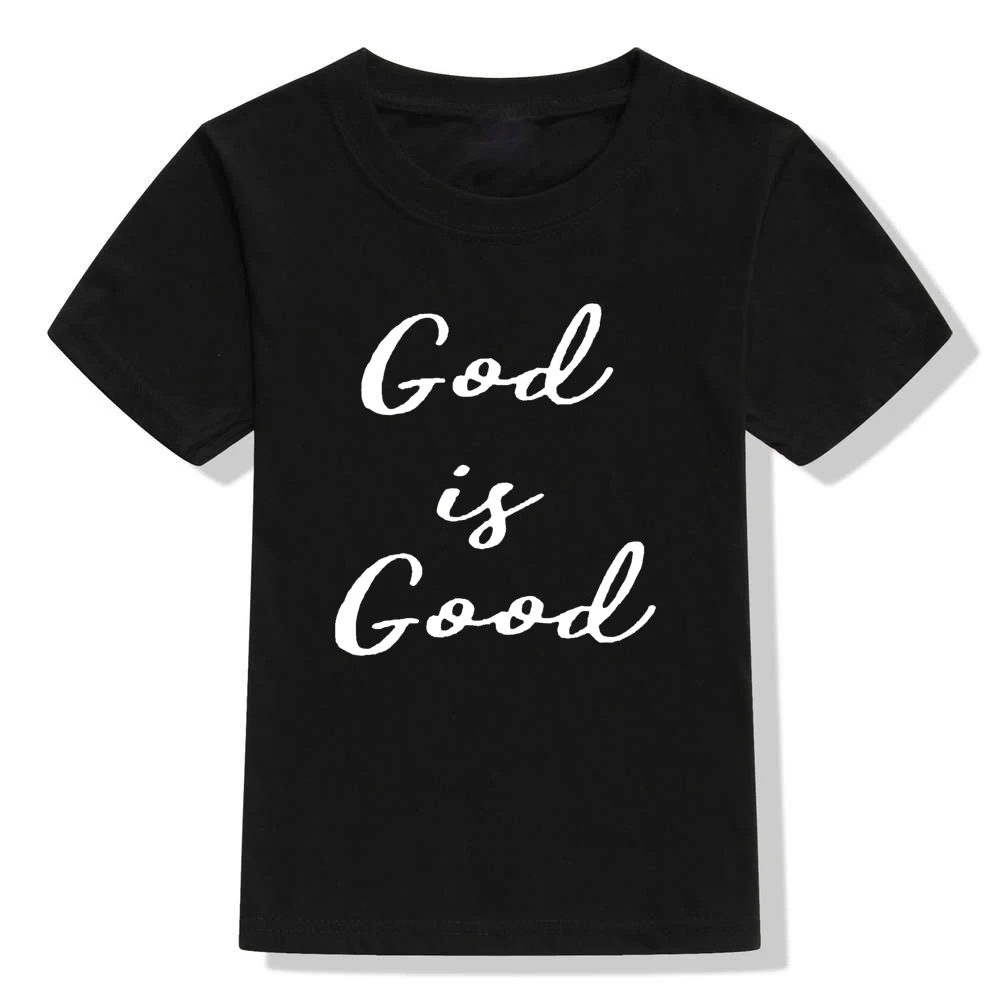 Детская рубашка с надписью «God Is Good» Детская рубашка в христианском стиле футболки с верой для мальчиков и девочек Детские Христианские Футболки унисекс