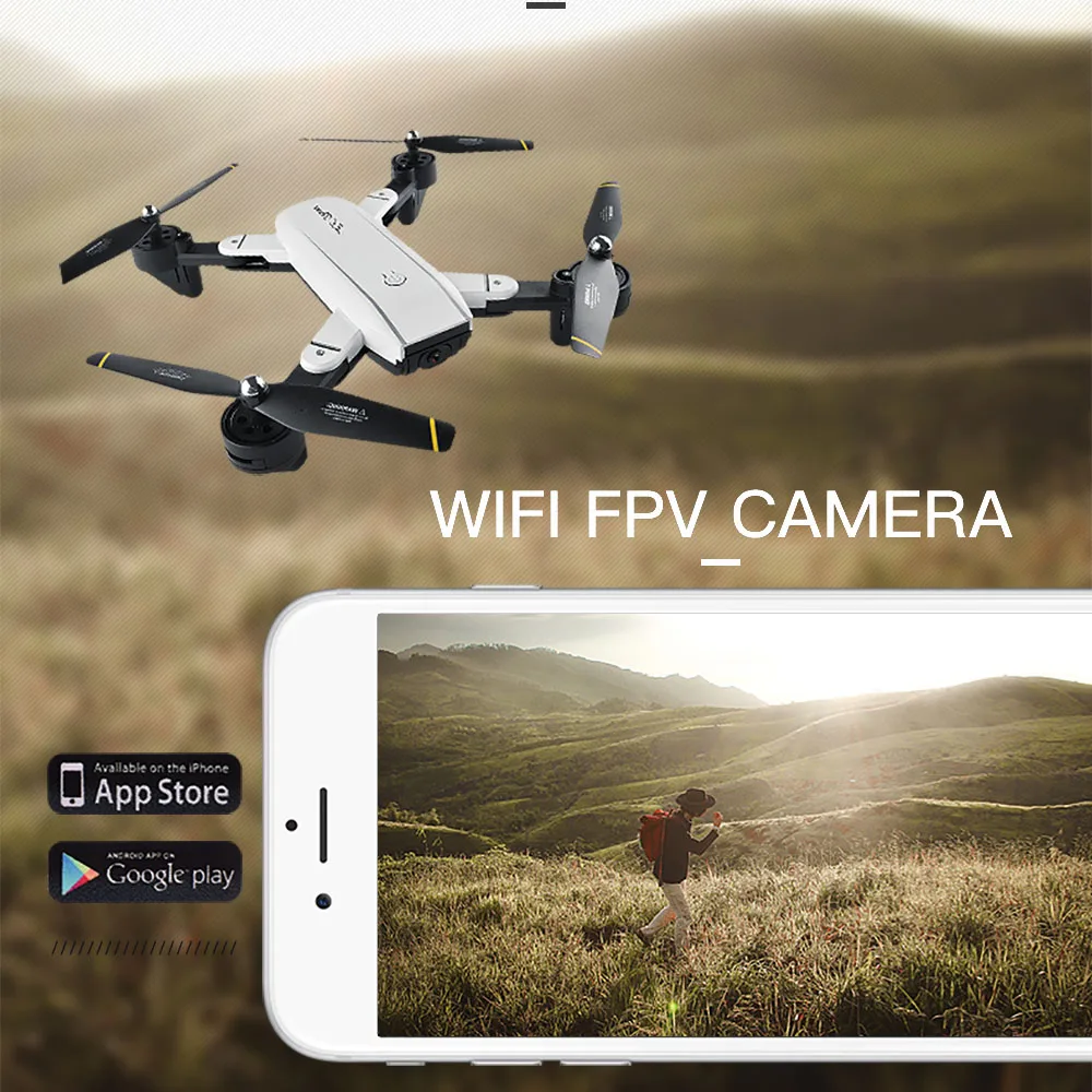 

SG700 2.0MP Camera Wifi FPV Foldable 6-Axis Gyro Optical Flow Positioning Altitude Hold Headless RC Quadcopter w/ Two Batteries