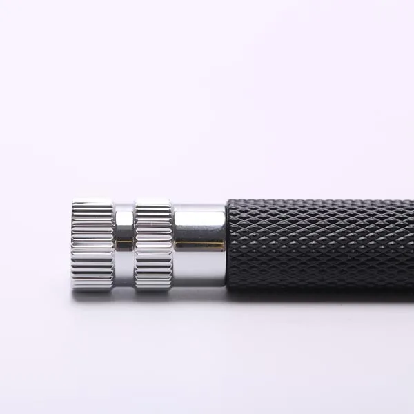 Yaqi черная и хромированная латунная безопасная бритвенная ручка