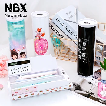 

NBX cute animal pattern cylindrical stationery case made in China ins mechanical code lock pencil box