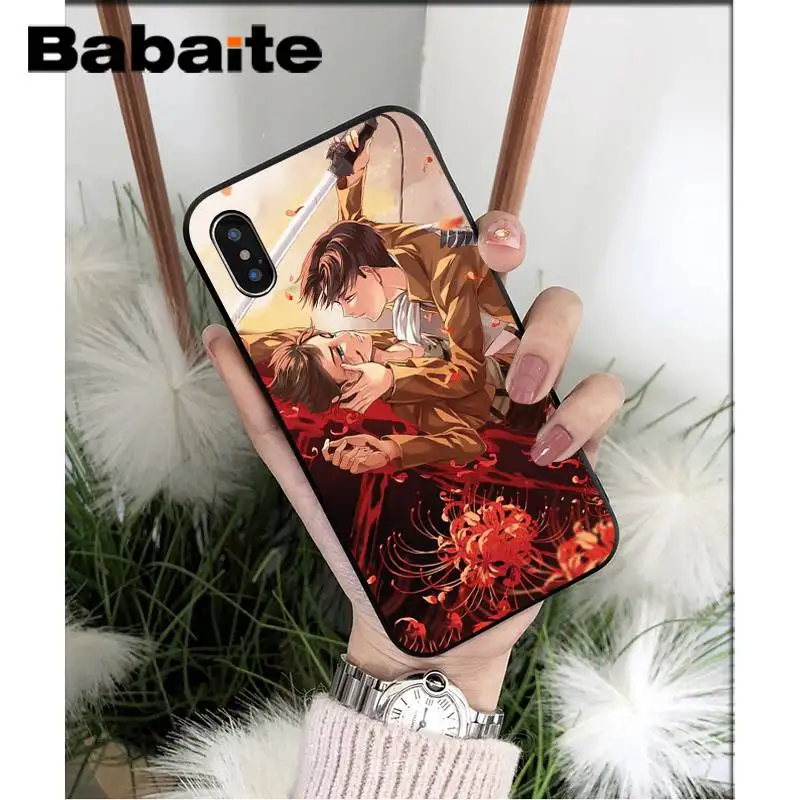 A8 Babaite атака на Титанов аниме Япония черный мягкий чехол для телефона iPhone 8 7 6 6S Plus X XS MAX 5 5S SE XR 11 11pro 11promax - Цвет: A8