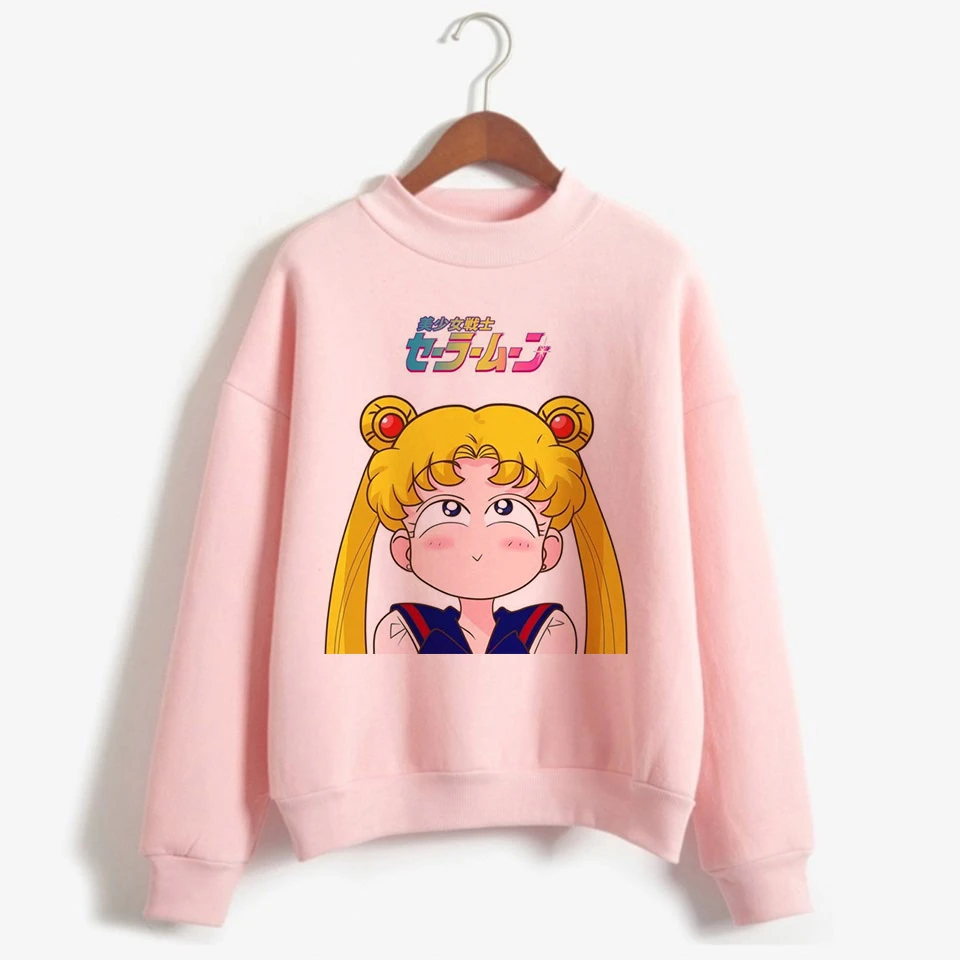 Сейлор Мун Харадзюку Толстовка корейский стиль Ulzzang Kawaii 90s мультфильм Кот одежда пуловеры новые негабаритные с капюшоном уличная - Цвет: 1014