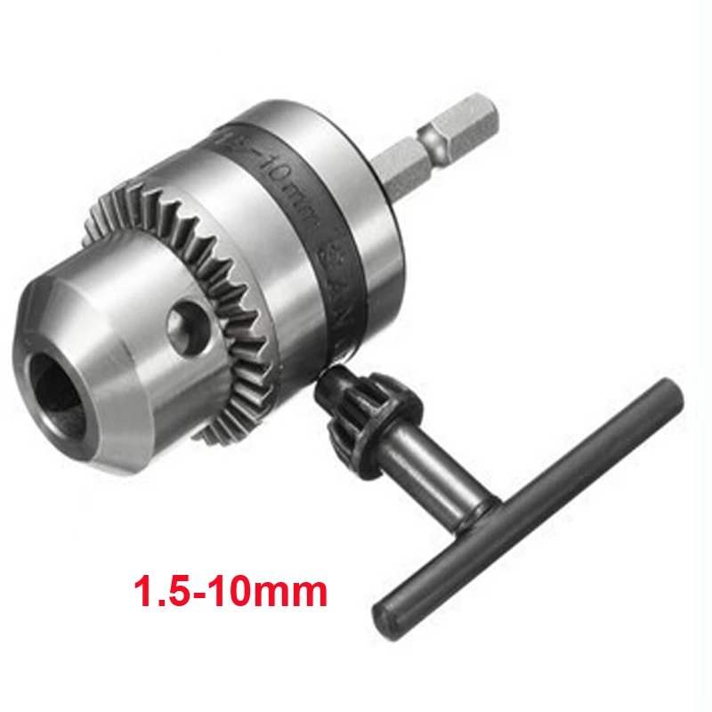 

1.5-10mm Hex Shank Driver Chuck Drill Bit Converter Plug Quick Change Clamp 3/8 inch Adapter Converter Key Hardware Tool