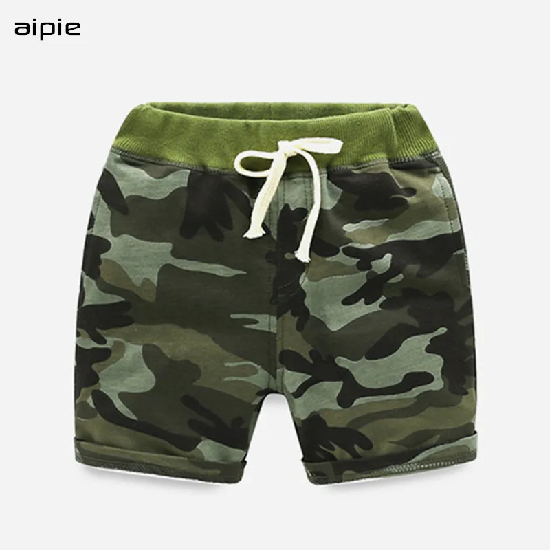 Green Shorts Акция; Новинка года; Детские шорты для мальчиков; повседневные Прямые камуфляжные шорты с эластичной резинкой на талии для детей 3-10 лет - Цвет: Green Shorts