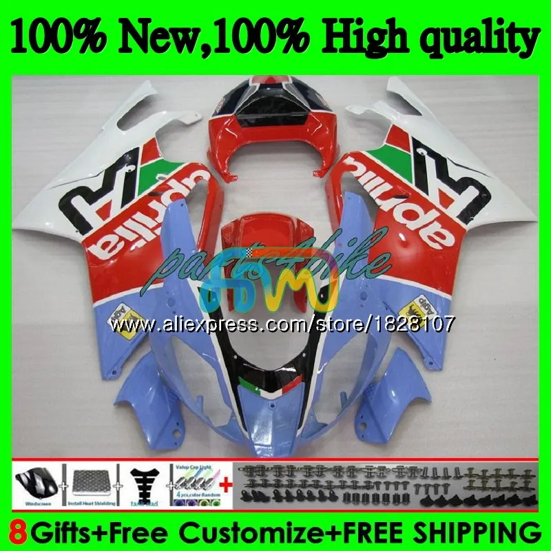RSV1000R для Aprilia RSV1000 R Mille 03 04 05 06 55BS. 37 RSV1000RR РСВ 1000 R RR 1000R 2003 2004 красный, белый Лидер продаж 2005 2006 обтекатель