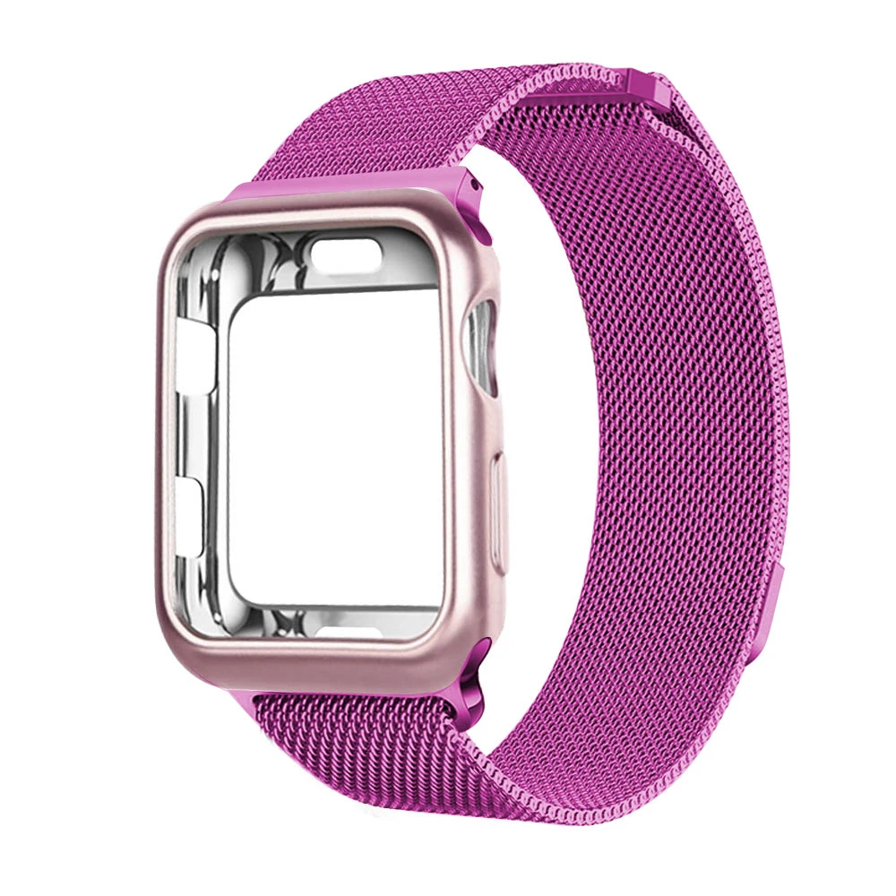 Dragon fruit Миланский сетчатый Браслет из нержавеющей стали ремешок для Apple Watch, версия 1, 2, 3, 42 мм, 38 мм, ремешок на запястье с наручных часов iwatch чехол 4 5 40/44 мм - Цвет ремешка: Dragon fruit