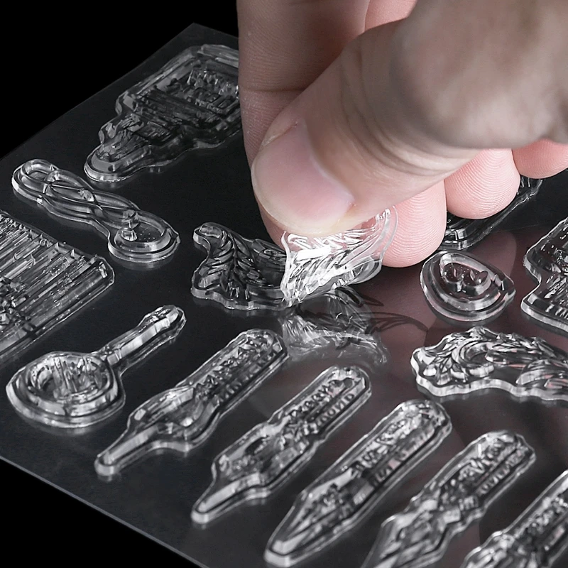 1 шт прозрачный силиконовый очистить резиновый штамп лист цепляется Скрапбукинг DIY подарок