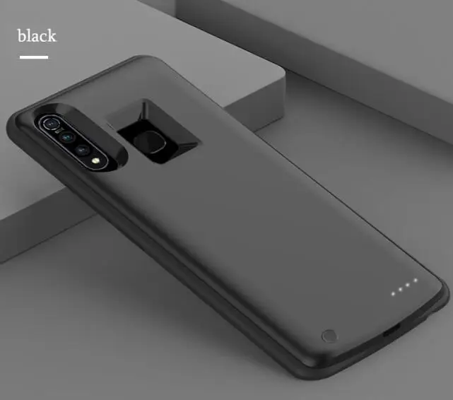 black Противоударная тонкая батарея Крышка для Vivo Z5x power Bank Charing Чехлы силиконовая рамка запасная батарея зарядное устройство задняя крышка 5000 мАч - Цвет: black