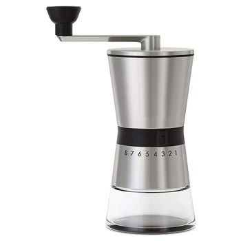 

New Manual Coffee Grinder Conical Ceramic Burr Portable Hand Crank Mill 304 Stainless Steel