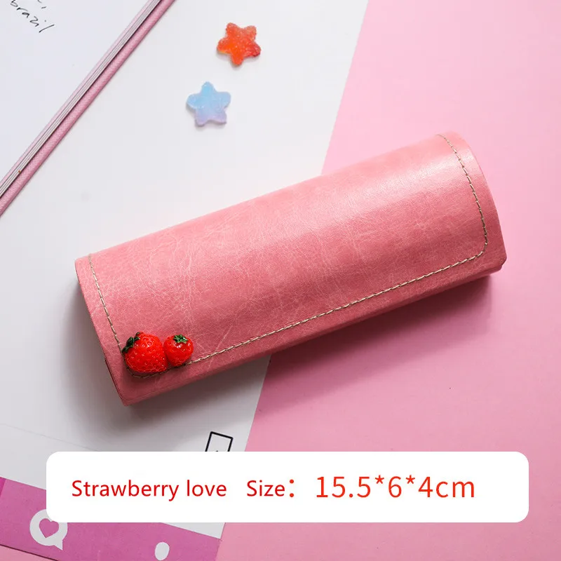 ZLH057A Cartoon Cute Travel Women Strawberry PU Eye Glasses Box Bag Case Protection Carry Box Eyewear Accessoires - Цвет: ZLH057A
