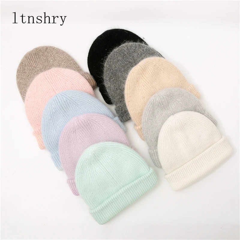 

Новинка 2021, осенне-зимняя шапка, зимние шапки из натурального кроличьего меха для женщин, модные теплые облегающие шапки, Женские однотонные головные уборы для взрослых