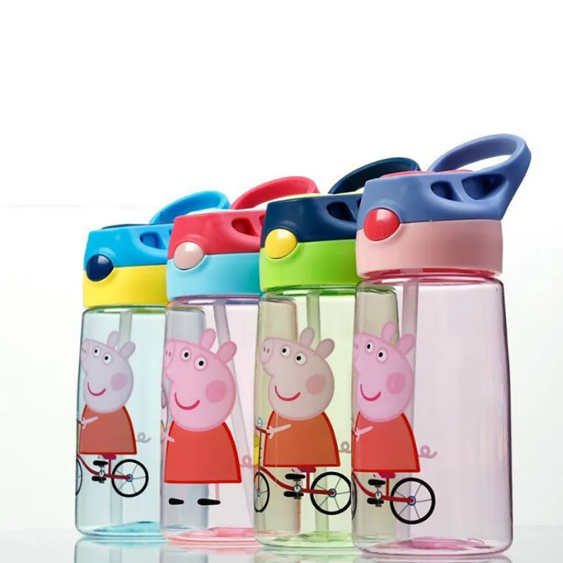 

Peppa Pig Cartoon Anime Character Cute Portable Anti-fall 450ml Water Cup Outdoor Sports Children's Day Gift Competition Prizes