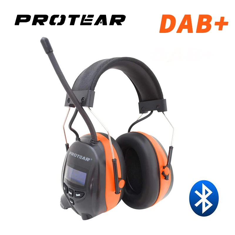 Protear Dab+/dab/fm Radio Hearing Protector 25db Earmuffs Electronic