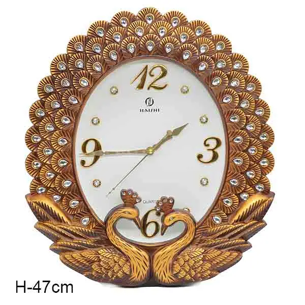 Wall Clock with rhinestones and лебедями beautiful 42 х47 cm/95245T/pack 10/peacocks | Дом и сад
